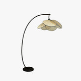 Vintage Rattan Arc Floor Standing Lamps for Living Room
